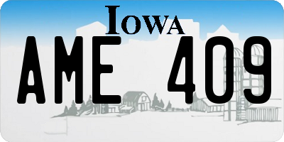 IA license plate AME409
