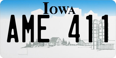 IA license plate AME411
