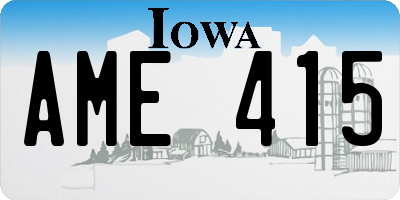 IA license plate AME415