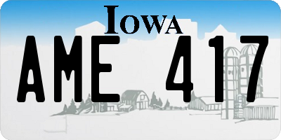IA license plate AME417