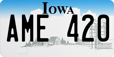 IA license plate AME420