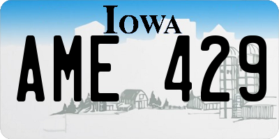 IA license plate AME429