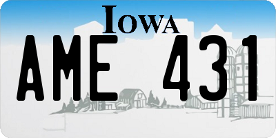 IA license plate AME431