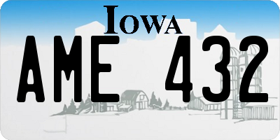 IA license plate AME432