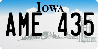 IA license plate AME435