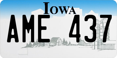 IA license plate AME437