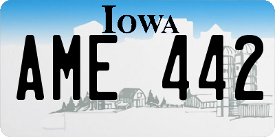 IA license plate AME442