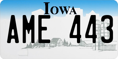IA license plate AME443