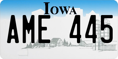 IA license plate AME445