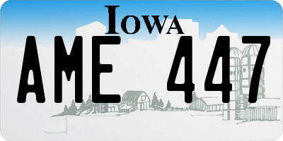 IA license plate AME447