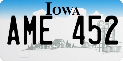IA license plate AME452