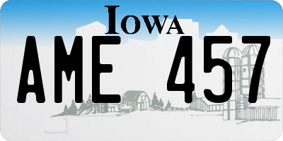 IA license plate AME457