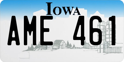 IA license plate AME461