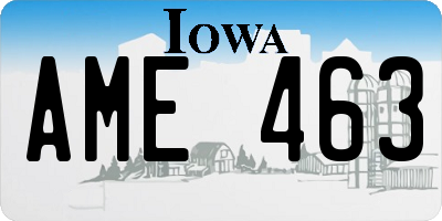 IA license plate AME463