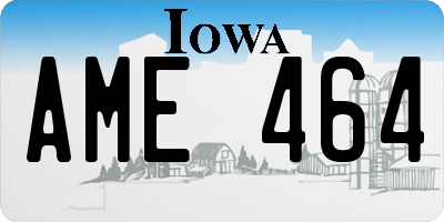 IA license plate AME464