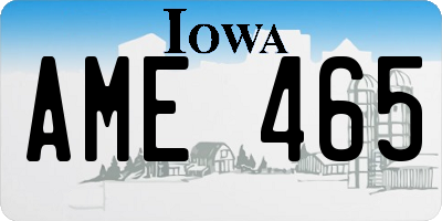 IA license plate AME465