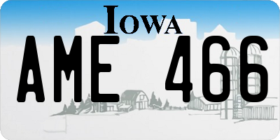 IA license plate AME466