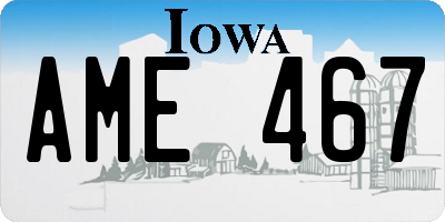 IA license plate AME467