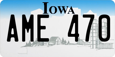 IA license plate AME470