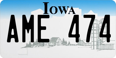 IA license plate AME474