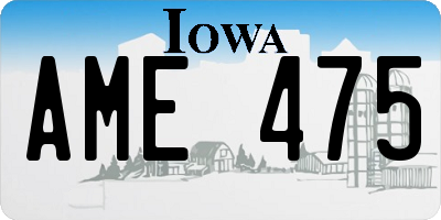 IA license plate AME475