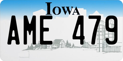 IA license plate AME479