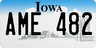 IA license plate AME482