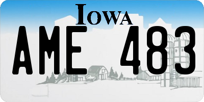 IA license plate AME483