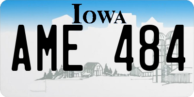 IA license plate AME484