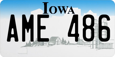 IA license plate AME486