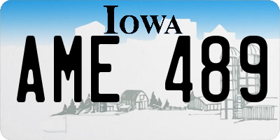 IA license plate AME489