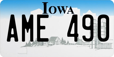 IA license plate AME490