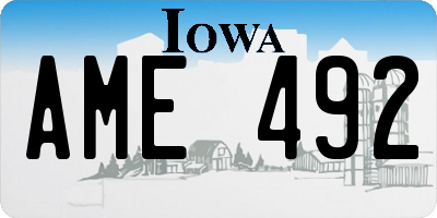 IA license plate AME492