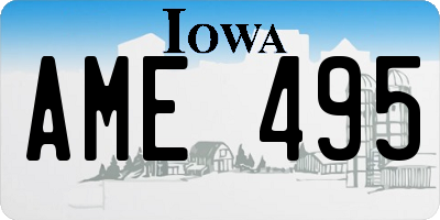 IA license plate AME495