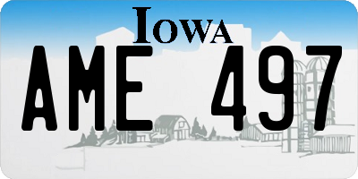 IA license plate AME497