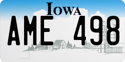IA license plate AME498