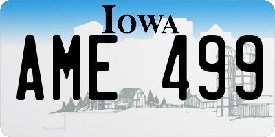 IA license plate AME499