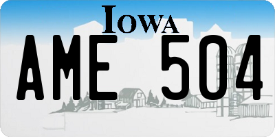 IA license plate AME504