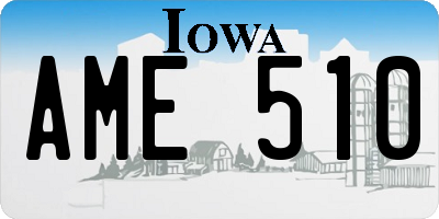 IA license plate AME510
