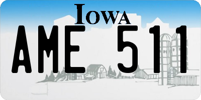 IA license plate AME511
