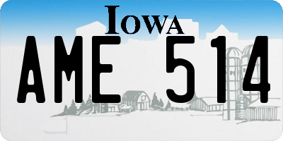IA license plate AME514