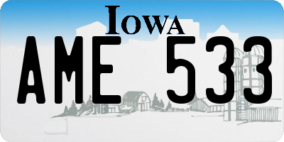 IA license plate AME533