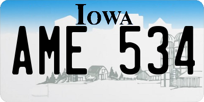 IA license plate AME534