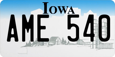 IA license plate AME540