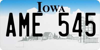 IA license plate AME545