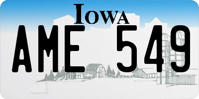 IA license plate AME549