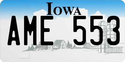 IA license plate AME553