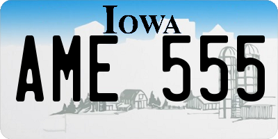 IA license plate AME555