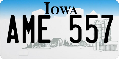 IA license plate AME557