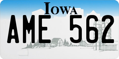 IA license plate AME562